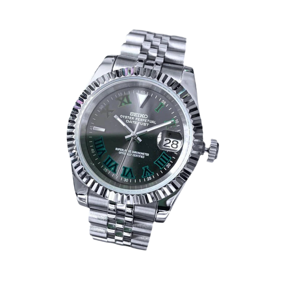 Datejust mod with wimbledon gray roman dial and jubilee bracelet