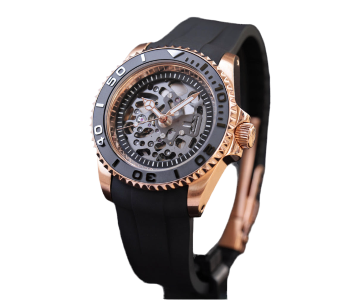 YM Skeleton Rose Gold - Seiko Mods