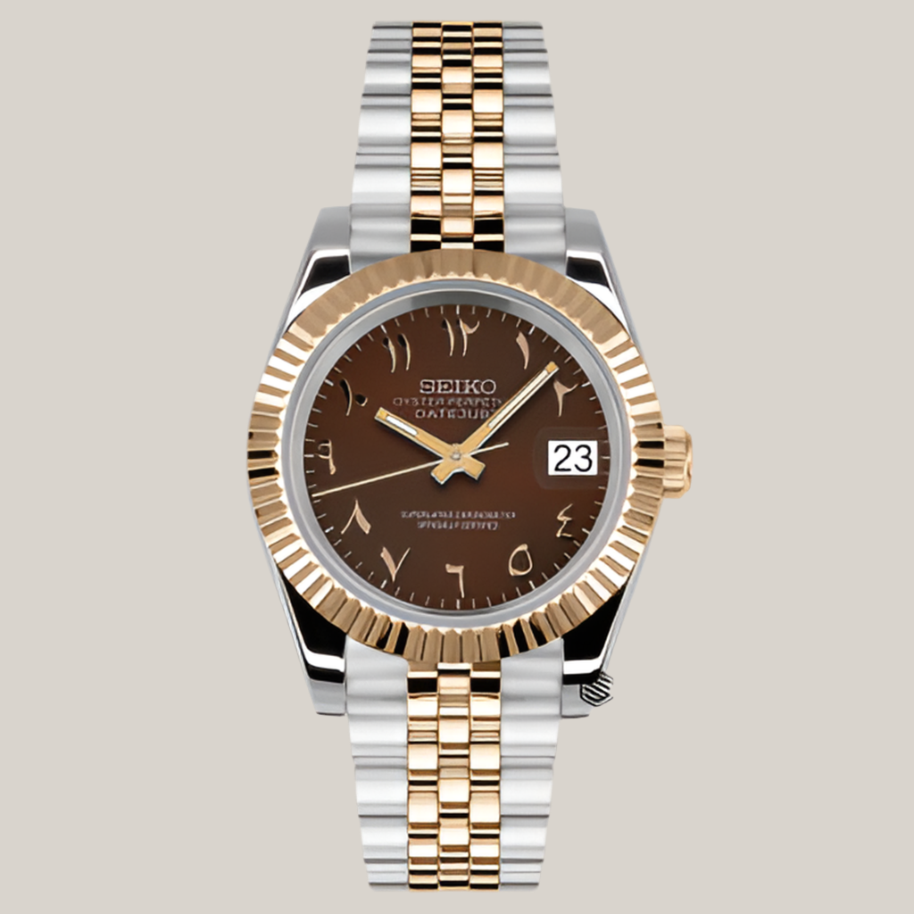 Chocolate Rose Gold Arabic DJ 39mm - Seiko Mods