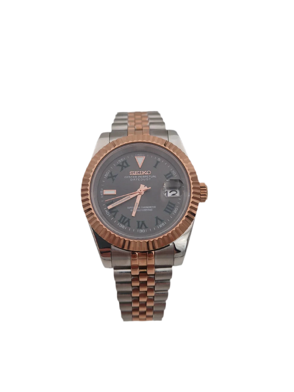 Wimbledon Rose Gold - Two Tone Datejust Mod