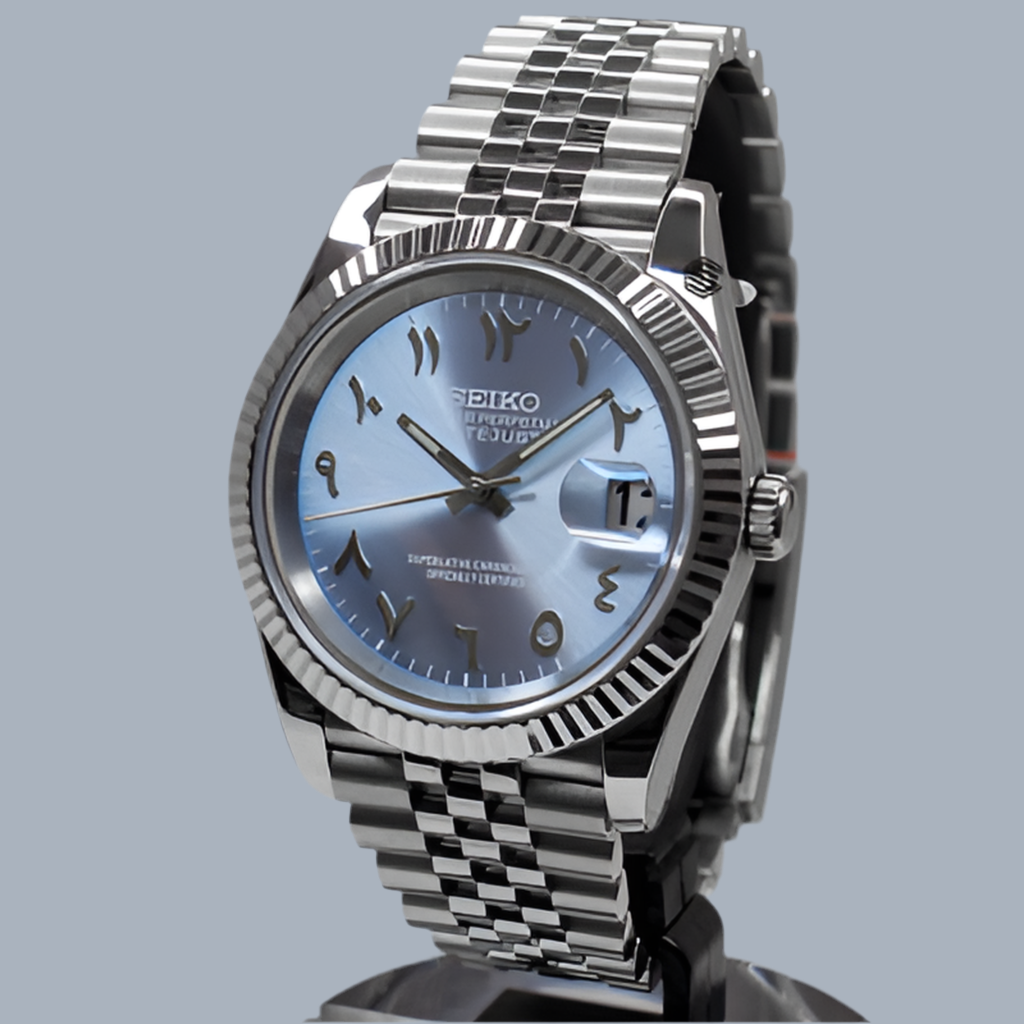 Ice Blue Arabic DJ 39mm - Seiko Mods