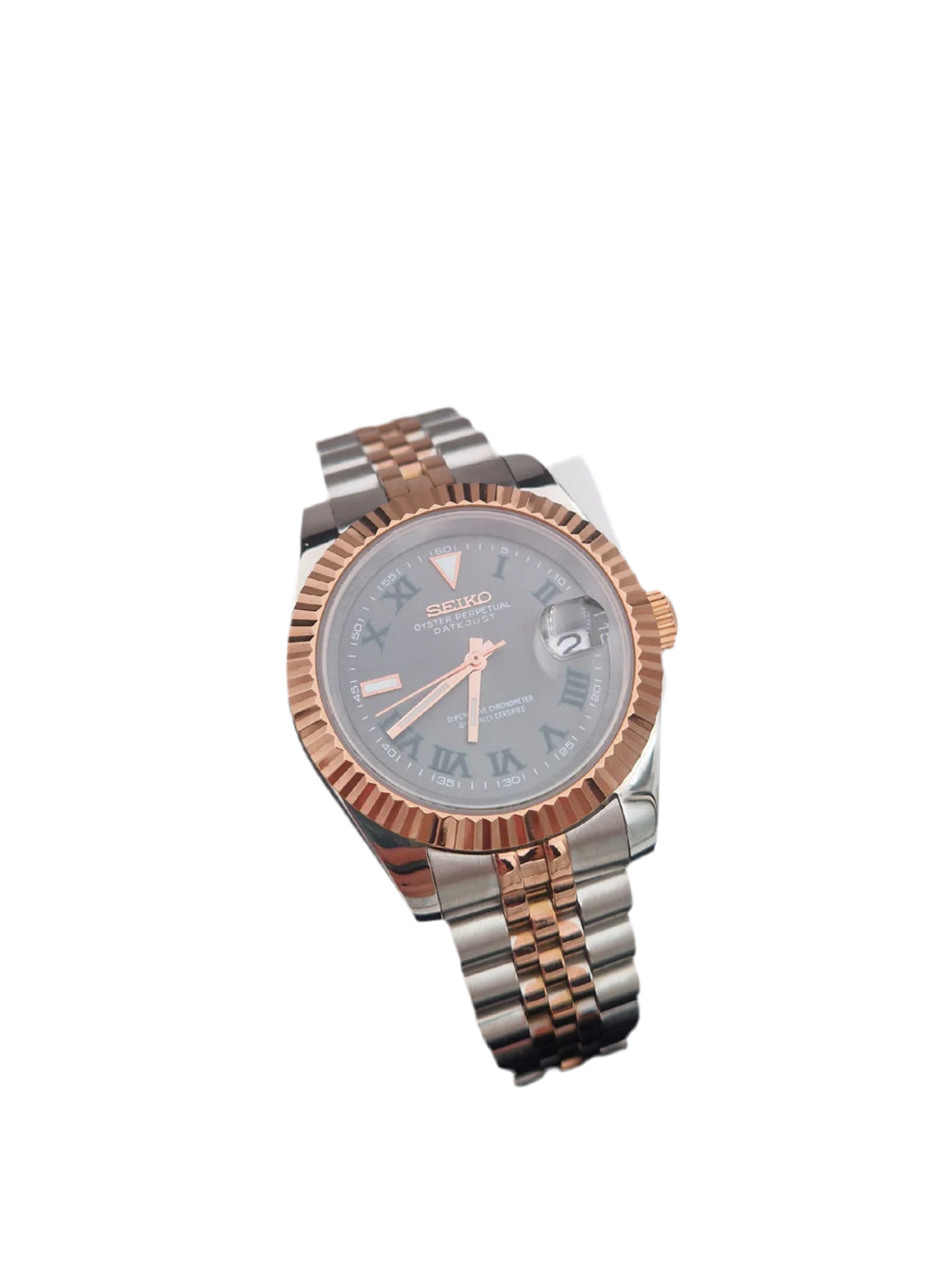 Wimbledon Rose Gold - Two Tone Datejust Mod